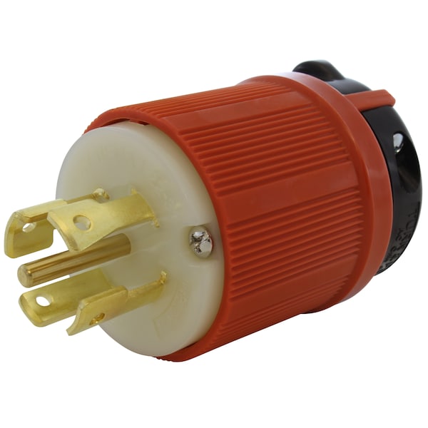 Locking Plug, L22-30P, 30 A, 277/480V AC, Three Phase, Orange